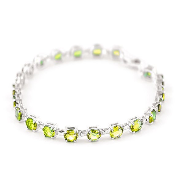 Galaxy Gold Products Jewelry - 14K. SOLID GOLD TENNIS BRACELET WITH PERIDOTS